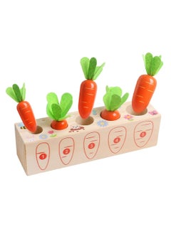 Y&D Toy Carrots, Montessori Toys Wooden Carrots Harvest Shape Size Sorting Game Children's Digital Enlightenment Cognition for Kids 1 2 3 4 Year Old Boys and Girls  - Image 4