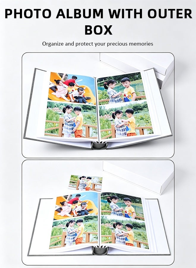 DUNISO 200 Pockets Foil Stamping Photo Album for 6 Inches Photos Portable Photo Album for Family Wedding Boys Girls - Image 4