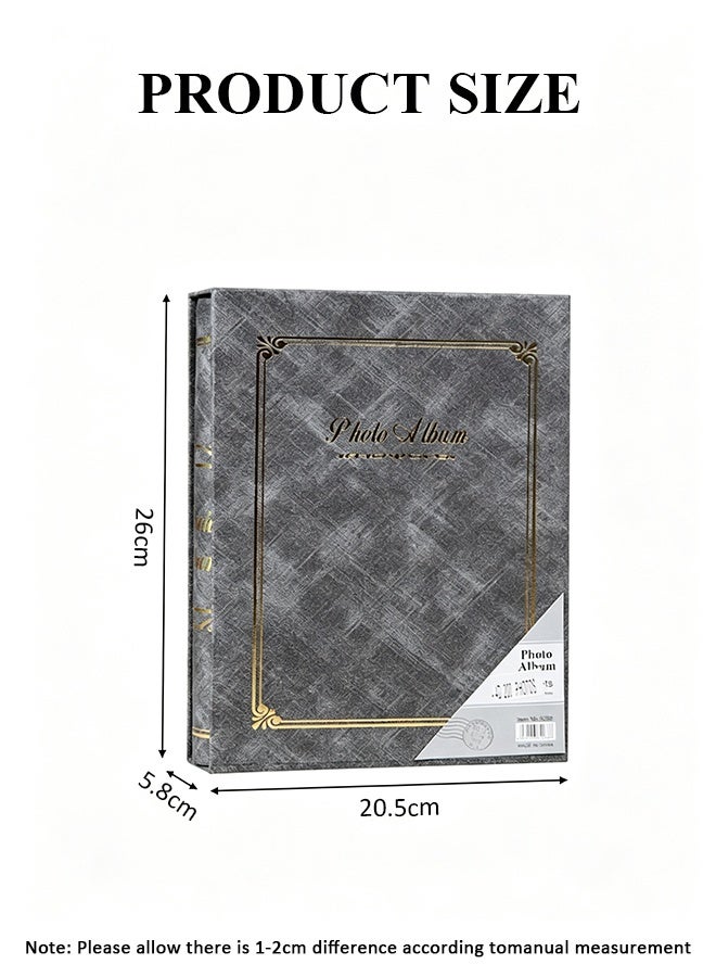 DUNISO 200 Pockets Foil Stamping Photo Album for 6 Inches Photos Portable Photo Album for Family Wedding Boys Girls - Image 2