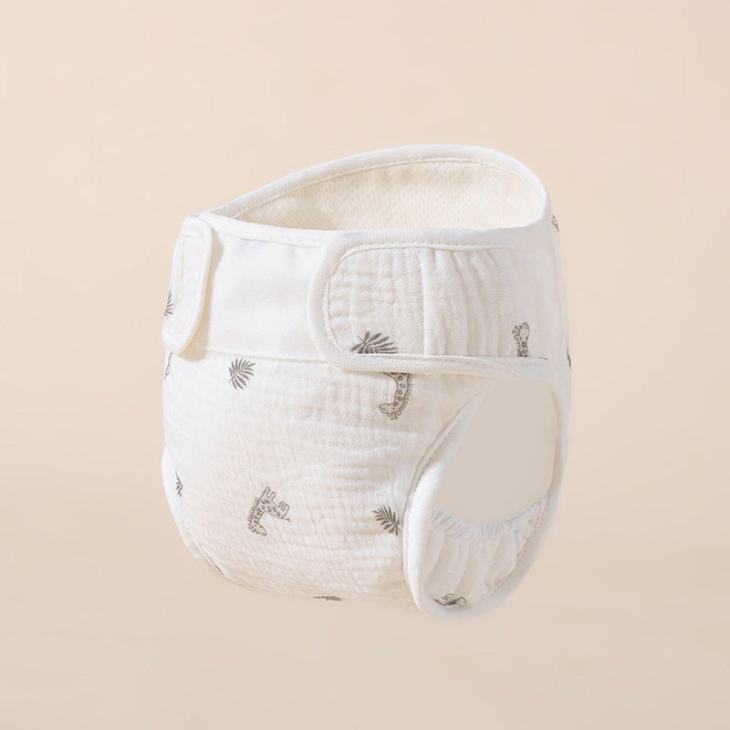 Organic Cotton Baby Diaper Pants – Washable Double-Layer Gauze for Infants 6-12 Months - Image 1