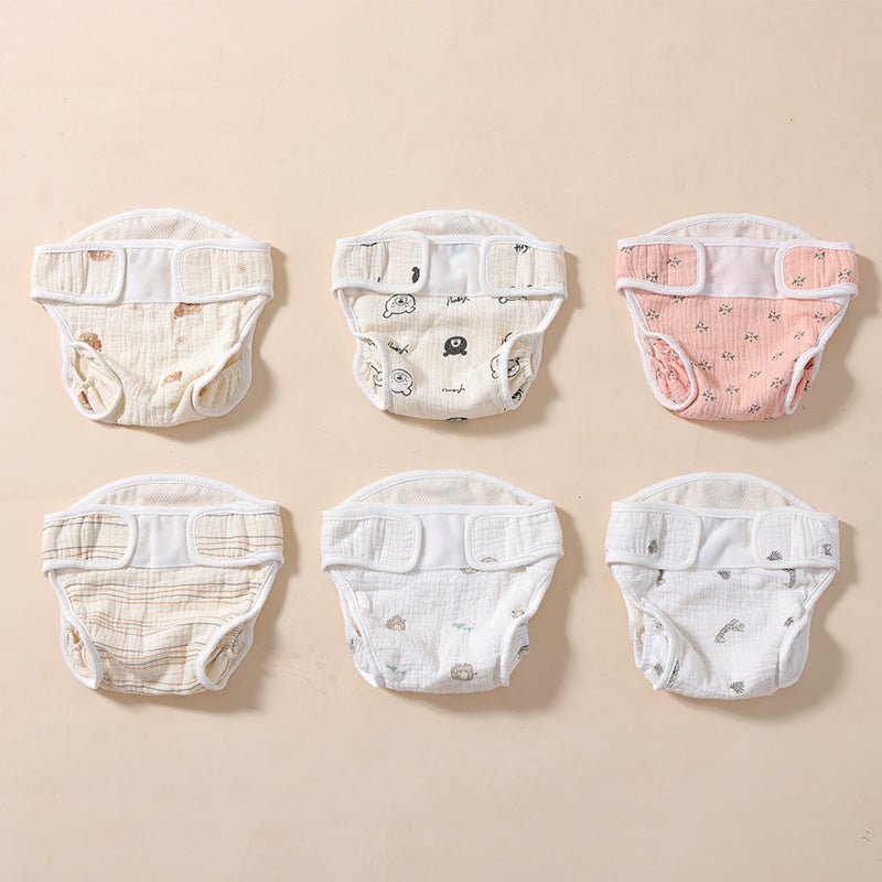 Organic Cotton Baby Diaper Pants – Washable Double-Layer Gauze for Infants 6-12 Months - Image 5