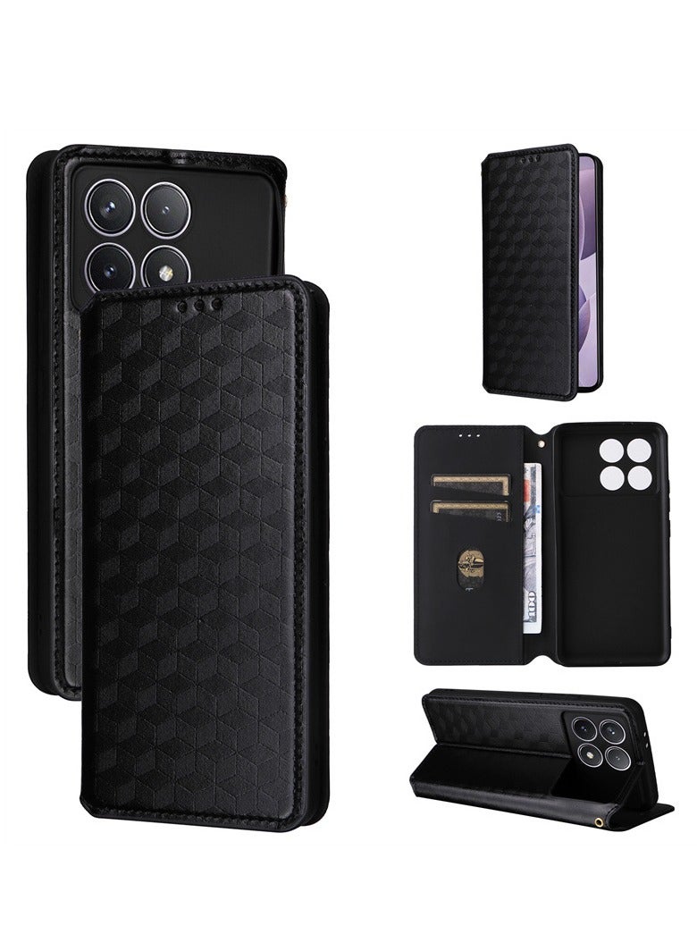 General For the Redmi K70E 5G/ Xiaomi Poco X6 Pro: Magnetic Clamshell Leather Premium Wallet Phone Case with Card Slot and Folding Stand  - Image 1