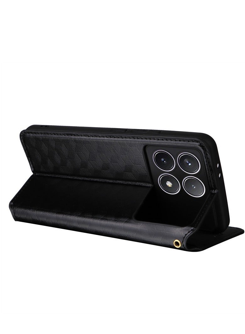 General For the Redmi K70E 5G/ Xiaomi Poco X6 Pro: Magnetic Clamshell Leather Premium Wallet Phone Case with Card Slot and Folding Stand  - Image 4