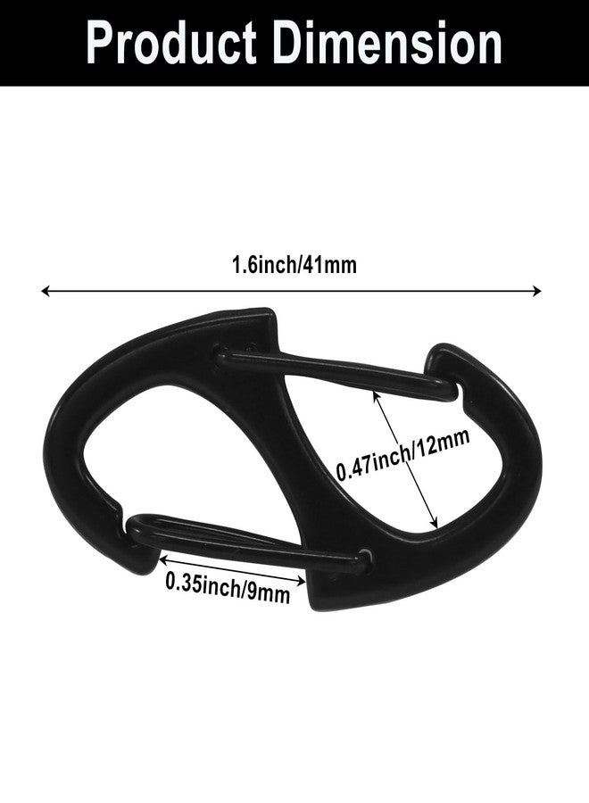 BokWin 50 Pack Small Carabiner Clips 1.6 Inch Double Sided Spring Gate Snap Hooks - Metal Key Clips for Keychain Accessories, Outdoor Camping, Fishing, Hiking in Black - Image 2