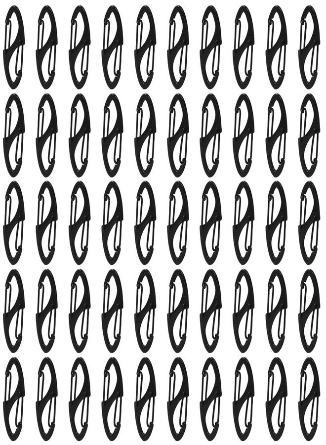 BokWin 50 Pack Small Carabiner Clips 1.6 Inch Double Sided Spring Gate Snap Hooks - Metal Key Clips for Keychain Accessories, Outdoor Camping, Fishing, Hiking in Black - Image 5
