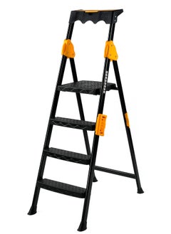 Generic 3+1-Step Foldable Ladder | Durable Aluminum Alloy | Lightweight & Space-Saving Design | Anti-Skid Secure Base | Equipped Tool Rack | Suits Both Home & Professional Needs  - Image 1