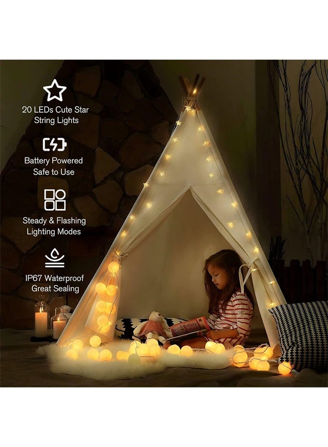 HOMESTAR 20 LED Star String Lights, 10 FT Fairy Christmas Lights, Battery Operated for Indoor, Outdoor, Party, Wedding and Holiday, Decorations Warm White - Image 4