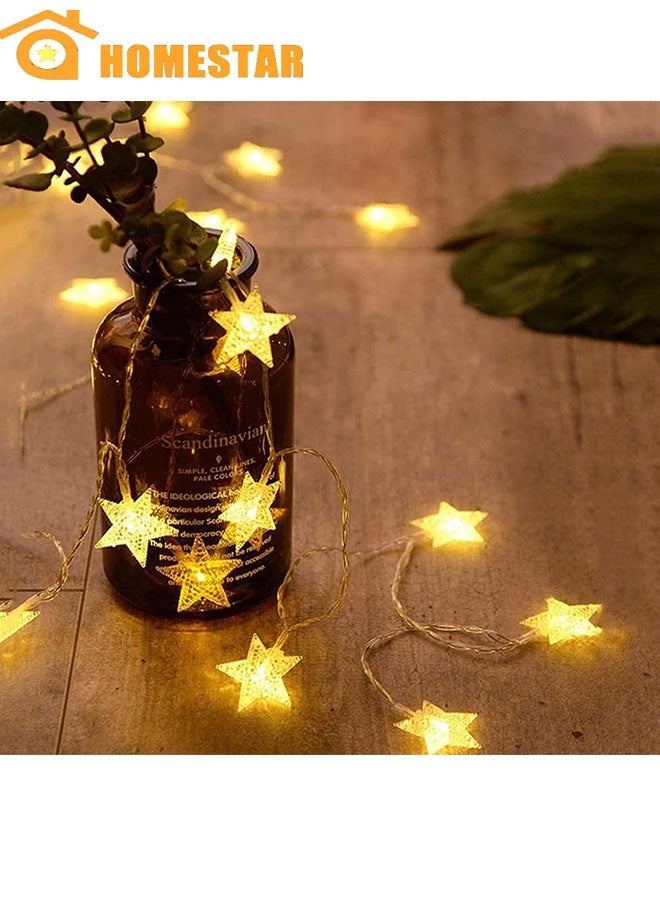 HOMESTAR 20 LED Star String Lights, 10 FT Fairy Christmas Lights, Battery Operated for Indoor, Outdoor, Party, Wedding and Holiday, Decorations Warm White - Image 1