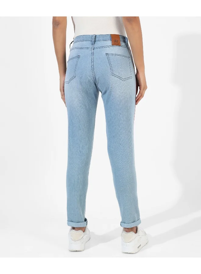 Campus Sutra Women's Classic Blue Medium-Washed Regular Fit Denim Jeans