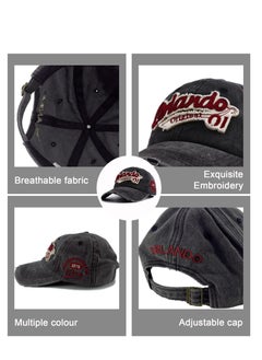 KASTWAVE Baseball Cap Mens, Vintage Baseball Trucker Hat, Cotton Embroidered Snapback Cap, Unisex Snapback Outdoor Adjustable Sports Cap  - Image 2