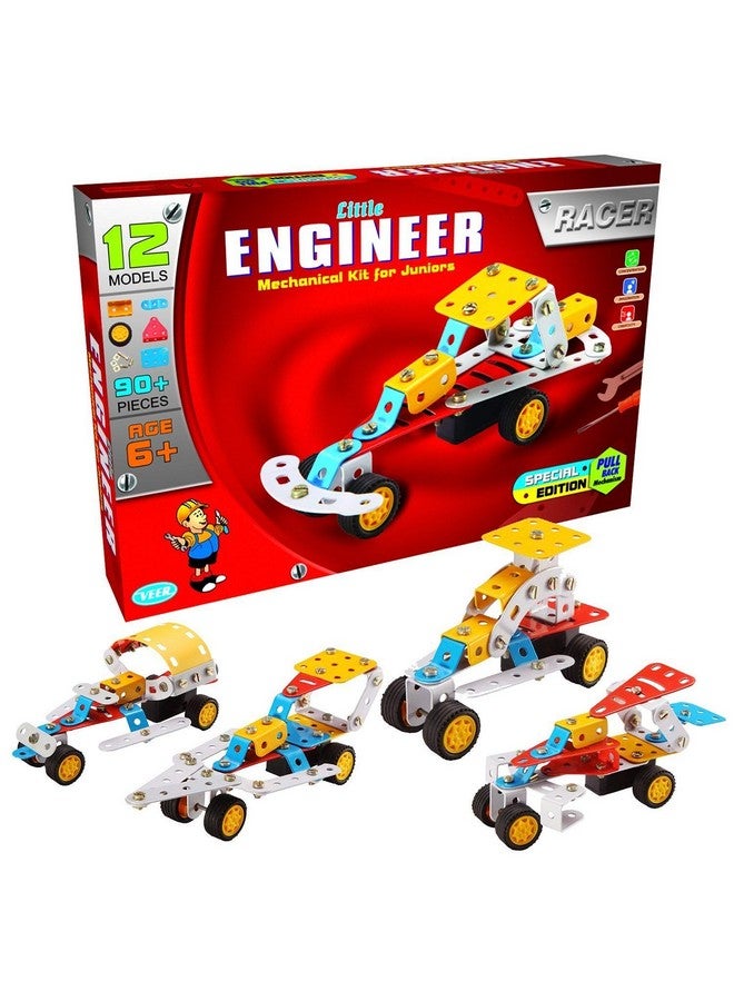 Nabhya Alloy Steel Engineer Racer Mechanical Kit 12 Models-90+ Pieces Educational Toys for Juniors - Multicolor (Age 5 to 12) - Image 1