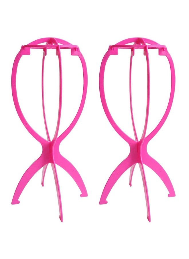 Dreamlover Short Wig Stands, Portable Collapsible Wig Dryer for Travel, Hot Pink, 2 Packs  - Image 1