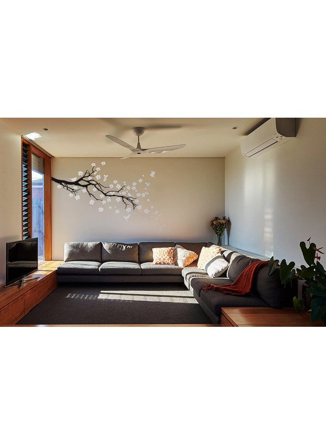 WallDesign Petal Burst Wall Sticker - Silver Flowers & Branch - for Living Room, Bedroom, Kids Room - DIY Natural Looking Decoration - Image 3