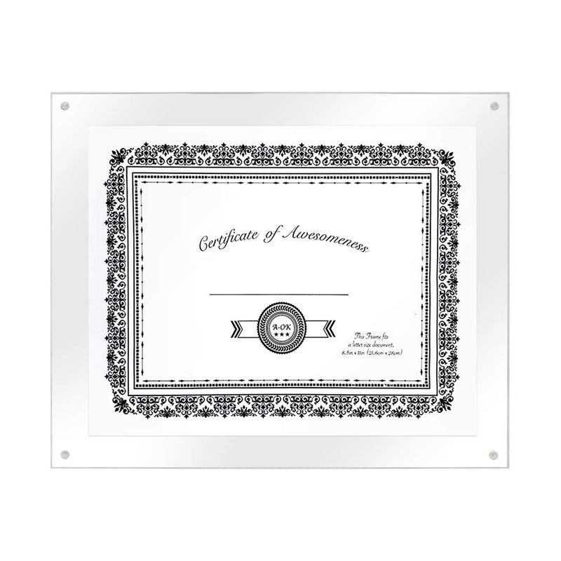 Isaac Jacobs 8.5x11 Wall-Mountable Clear Acrylic Picture Frame, Magnetic Photo Frame, Document Size, Made for Certificates and Diplomas, Gallery Display, Wall Space, Wall DÃ©cor, Art, Home or Office - Image 1