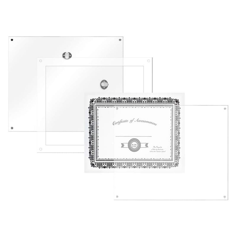 Isaac Jacobs 8.5x11 Wall-Mountable Clear Acrylic Picture Frame, Magnetic Photo Frame, Document Size, Made for Certificates and Diplomas, Gallery Display, Wall Space, Wall DÃ©cor, Art, Home or Office - Image 3