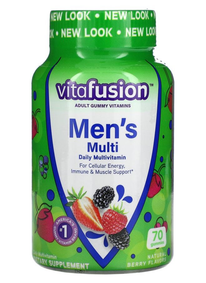 Vitafusion Men's Multi Daily Multivitamin Natural Berry 70 Gummies 
