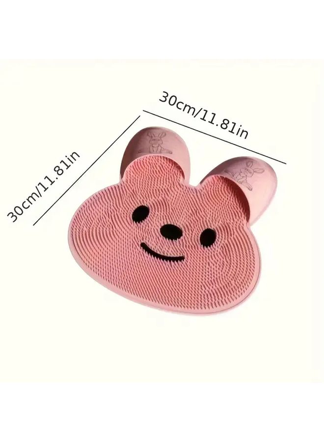 TPE Non Slip Massaging Exfoliating Back Scrubber Foot Body Callus Remover Soft Shower Bathtub Spa Ivory White Spiked Surface Easy Clean Anti Skid Adults Seniors - Image 3
