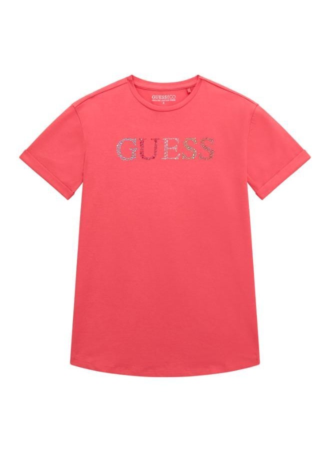 GUESS Kids Graphic Print Crew Neck T-Shirt  - Image 1
