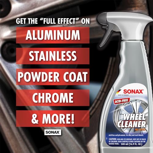 SONAX Wheel Cleaner Full Effect (230200) | Non-Acid Rim Cleaner | Color Changing Wheel Cleaner | Brake Dust Cleaner | Non-Acid Iron Remover | (500 ml or 16.9 fl. oz.) - Image 2