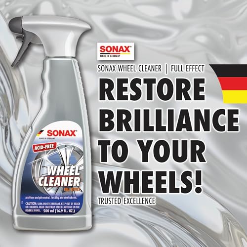 SONAX Wheel Cleaner Full Effect (230200) | Non-Acid Rim Cleaner | Color Changing Wheel Cleaner | Brake Dust Cleaner | Non-Acid Iron Remover | (500 ml or 16.9 fl. oz.) - Image 4