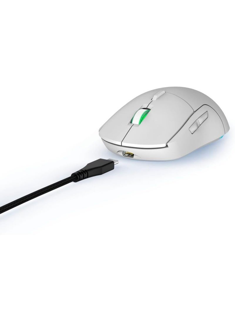 uRage | Reaper 250 Wired Gaming Mouse (Rainbow LED, Ultra Light, Right-Handed, 6 Programmable Buttons, 6200 dpi, Optical Sensor, Software, Removable Cable) White - Image 1