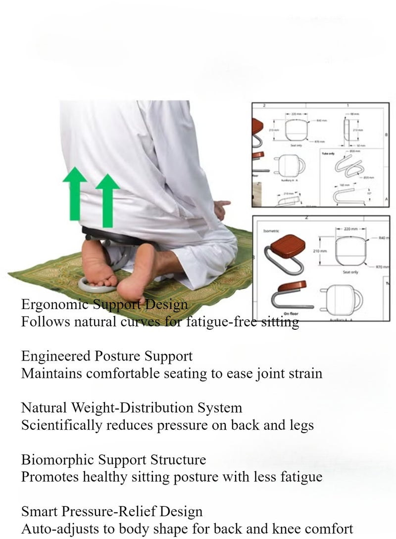 كرسي السجود البني - دعم مريح ومحمول للسجود للاستخدام في المنزل والمسجد والسفر - Image 3