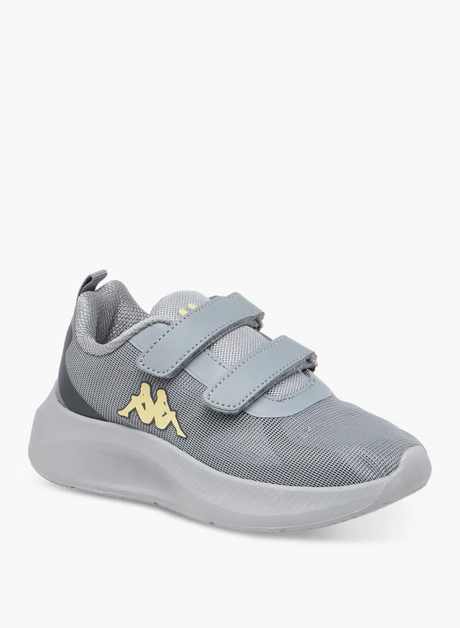 Kappa Boys' Logo Print Sports Shoes with Hook and Loop Closure