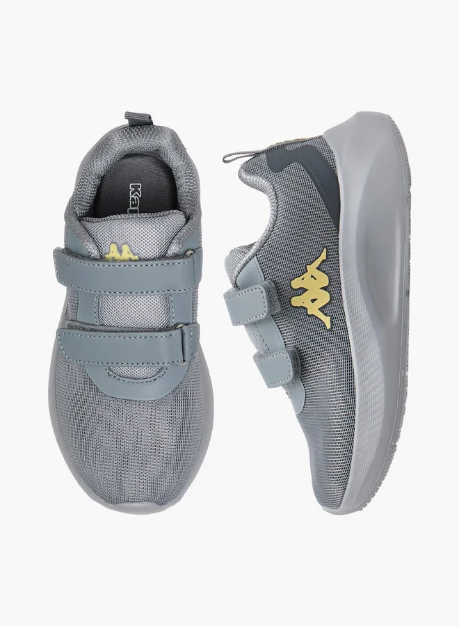 Kappa Boys' Logo Print Sports Shoes with Hook and Loop Closure