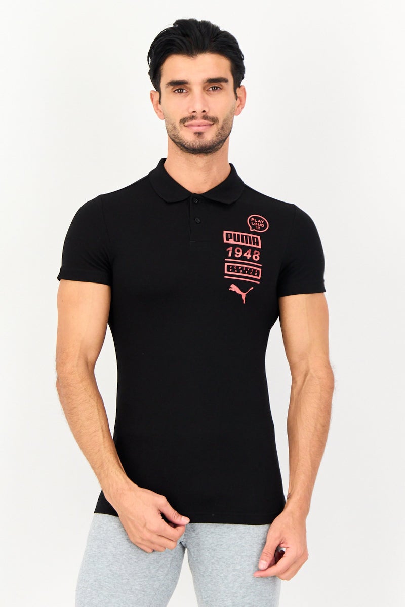 PUMA Men Slim Fit Short Sleeve Outdoor Polo Shirt, Black - Image 1
