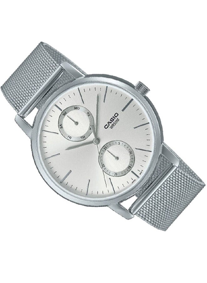 CASIO Men Watch Analog Multi Hand Silver Dial Stainless Steel Mesh Band MTP-B310M-7AVDF - Image 2