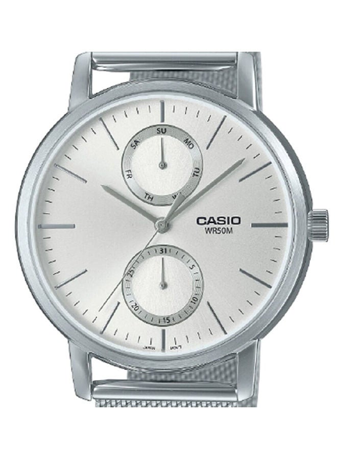CASIO Men Watch Analog Multi Hand Silver Dial Stainless Steel Mesh Band MTP-B310M-7AVDF - Image 3