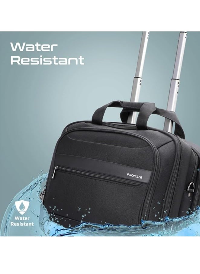 بروميت - PROMATE Persona-TR 2-in-1 Versatile Travel 16-inch Laptop Trolley Bag -Black - Image 1