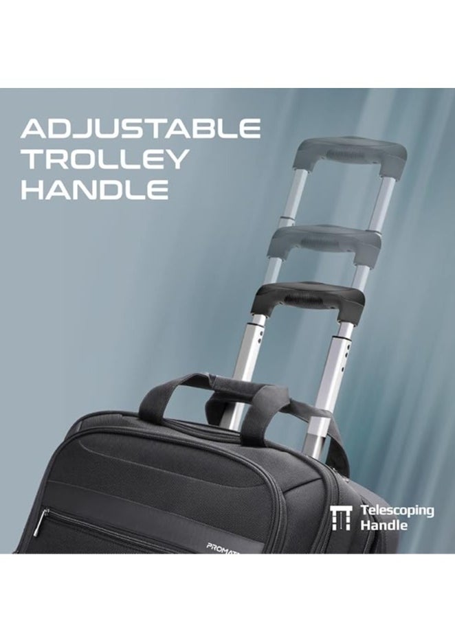 بروميت - PROMATE Persona-TR 2-in-1 Versatile Travel 16-inch Laptop Trolley Bag -Black - Image 1