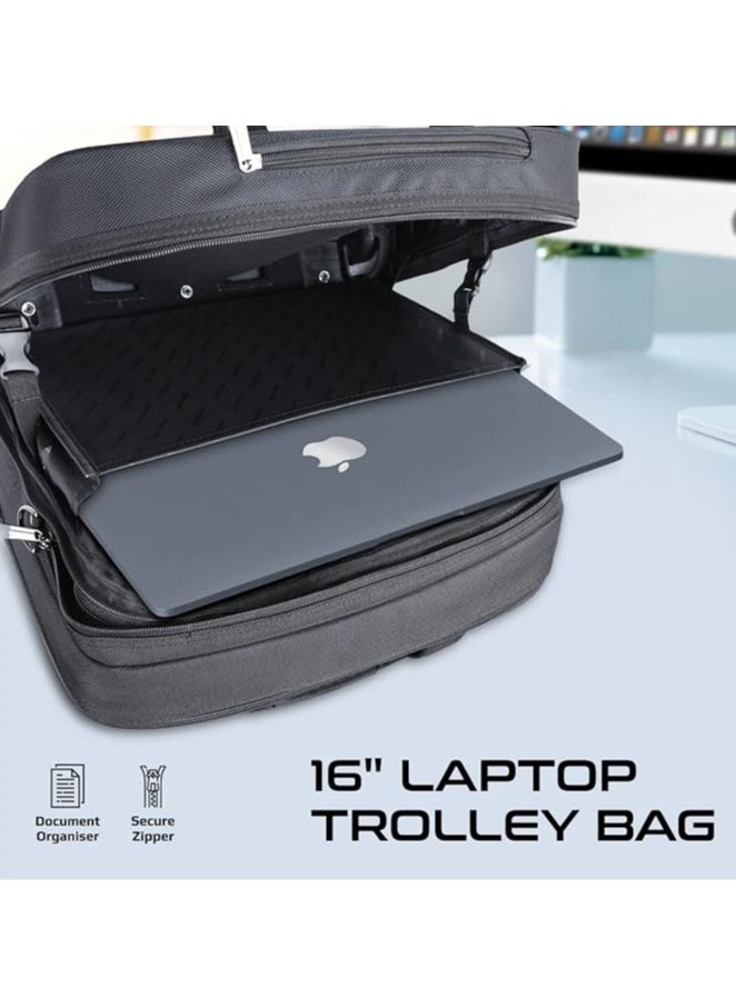بروميت - PROMATE Persona-TR 2-in-1 Versatile Travel 16-inch Laptop Trolley Bag -Black - Image 1