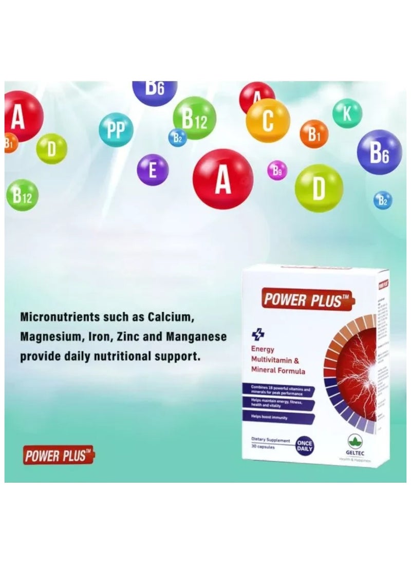Power Plus, Energy Multivitamin & Mineral Formula, 30 Capsules