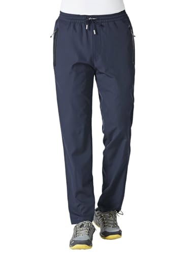 Rdruko Men's Quick Dry Sweatpants with Zipper Pockets Lightweight Athletic Pants for Jogging, Workout, Gym, Running, Training(Navy Blue, US XL) - Image 1