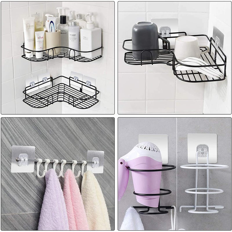KASHIVAL Magic Plastic Self Adhesive Sticker Wall Hook MultiSurface DamageFree Hooks for Hanging Bathroom Self Corner Shelves Heavy Duty Hook Bathroom Shower Kitchen Magic Sticker Pack of 10 - Image 4