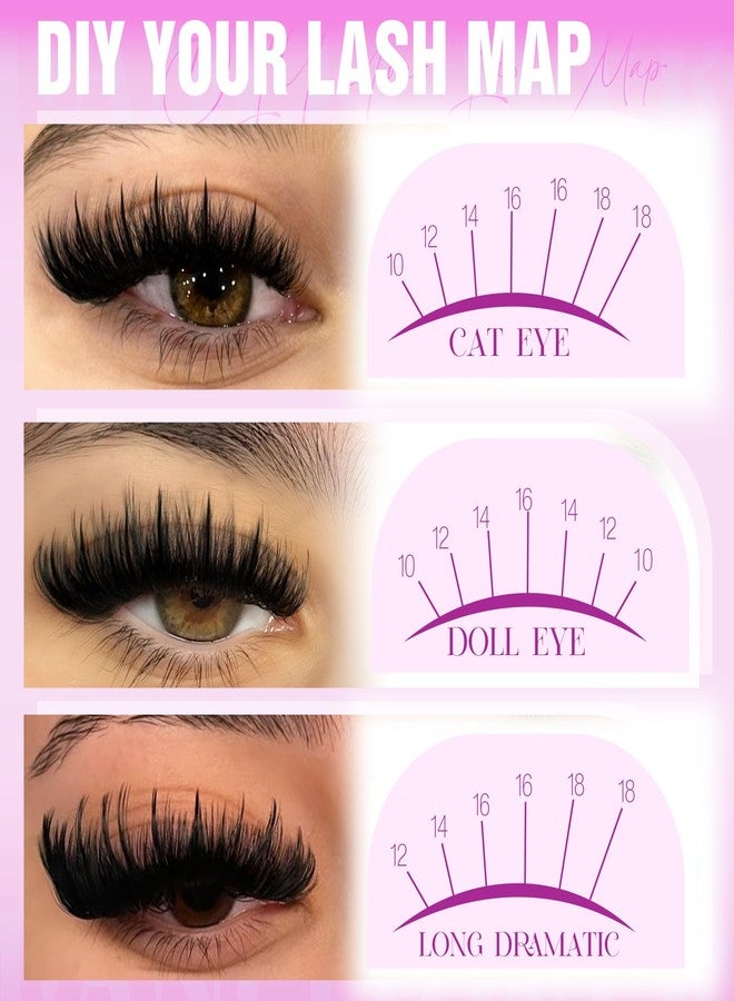 LANFLOWER Lash Clusters Kit with Spikes Manga Cluster Eyelash Extensions Wispy Lash Extension Kit Fluffy Eyelash Clusters Kit Spiky Volume Eyelash Extension Kit by Lanflower - Image 4