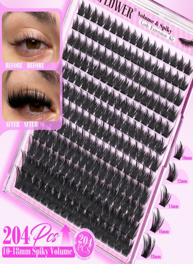 LANFLOWER Lash Clusters Kit with Spikes Manga Cluster Eyelash Extensions Wispy Lash Extension Kit Fluffy Eyelash Clusters Kit Spiky Volume Eyelash Extension Kit by Lanflower - Image 3