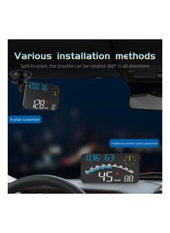 SYOSI Digital GPS Speedometer, SYOSI Universal Car HUD Head Up Display with Speed MPH, Compass Direction, Fatigue Driving Reminder, Driving Distance, Altitude, Overspeed Alarm HD Display for All Vehicle  - Image 5