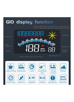 SYOSI Digital GPS Speedometer, SYOSI Universal Car HUD Head Up Display with Speed MPH, Compass Direction, Fatigue Driving Reminder, Driving Distance, Altitude, Overspeed Alarm HD Display for All Vehicle  - Image 3