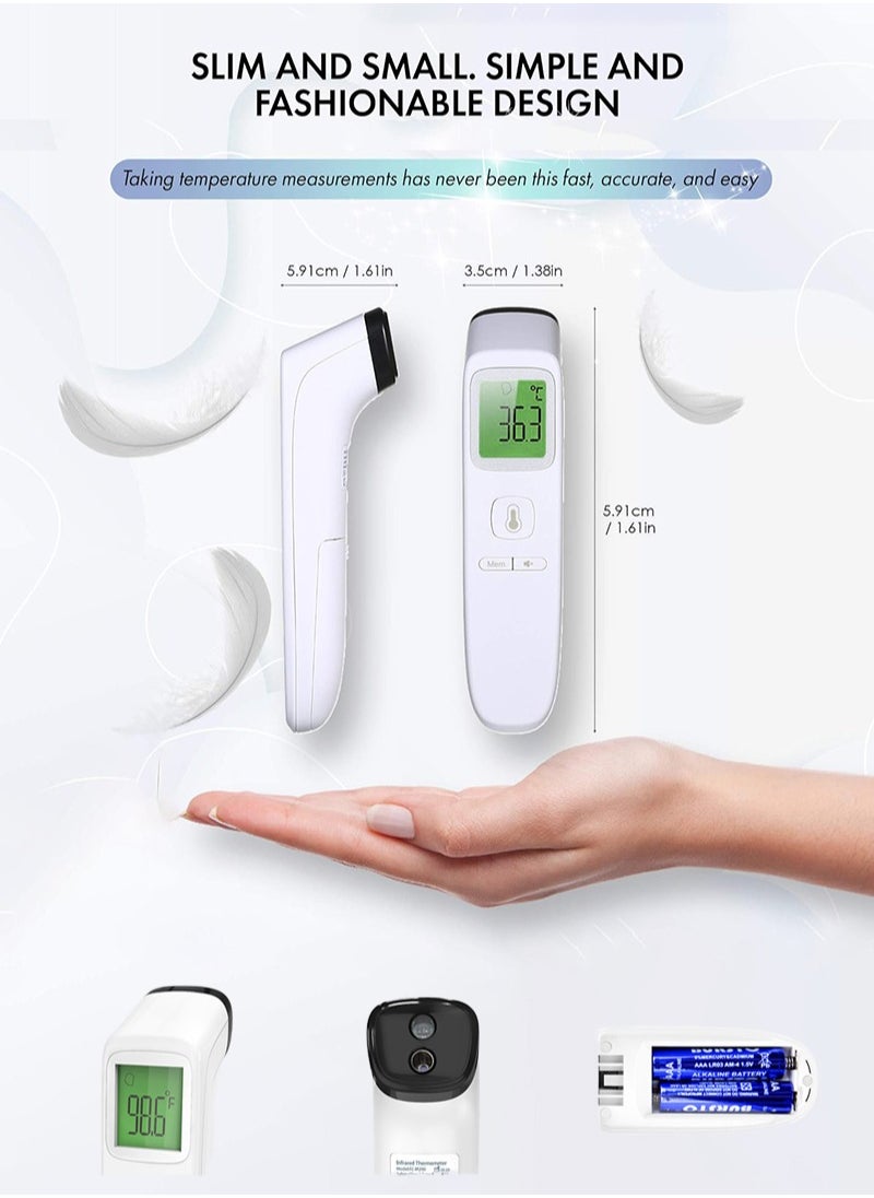 MileMelo No-Touch Forehead Thermometer for Adults, Infrared Digital Thermometer for Kids, Touchless Baby Thermometer, Accurate Reading with Large Display, Mute Mode, Memory Recall, Fever Alarm  - Image 2