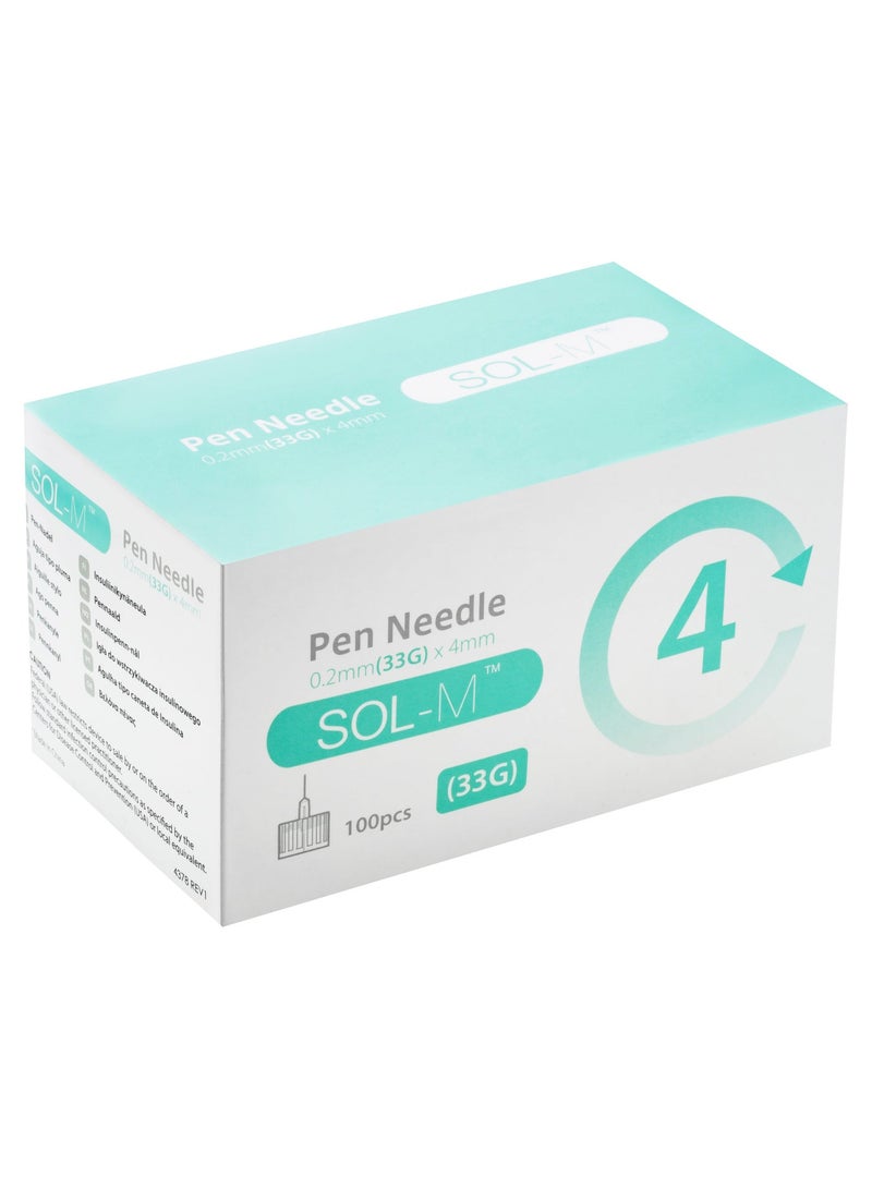 سول ملينيوم إبر قلم الأنسولين 33 ج × 4 مم , 500 قطعة - Image 2