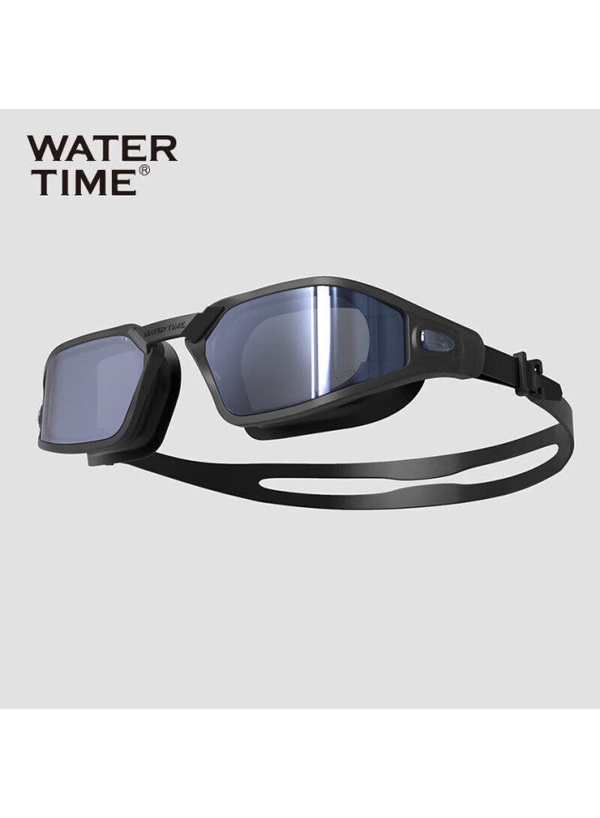 Watertime / Shuichuan نظارات السباحة للنساء، مضادة للضباب، نظارات سباحة عالية الوضوح مطلية للرجال، أسود، -7.00 ديوبتر - Image 3