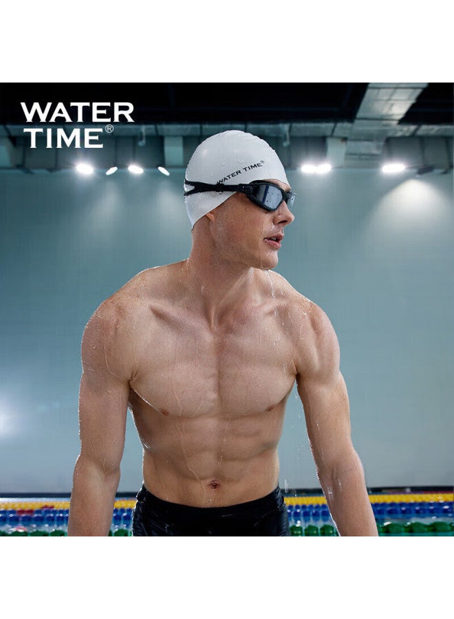 Watertime / Shuichuan نظارات السباحة للنساء، مضادة للضباب، نظارات سباحة عالية الوضوح مطلية للرجال، أسود، -7.00 ديوبتر - Image 2