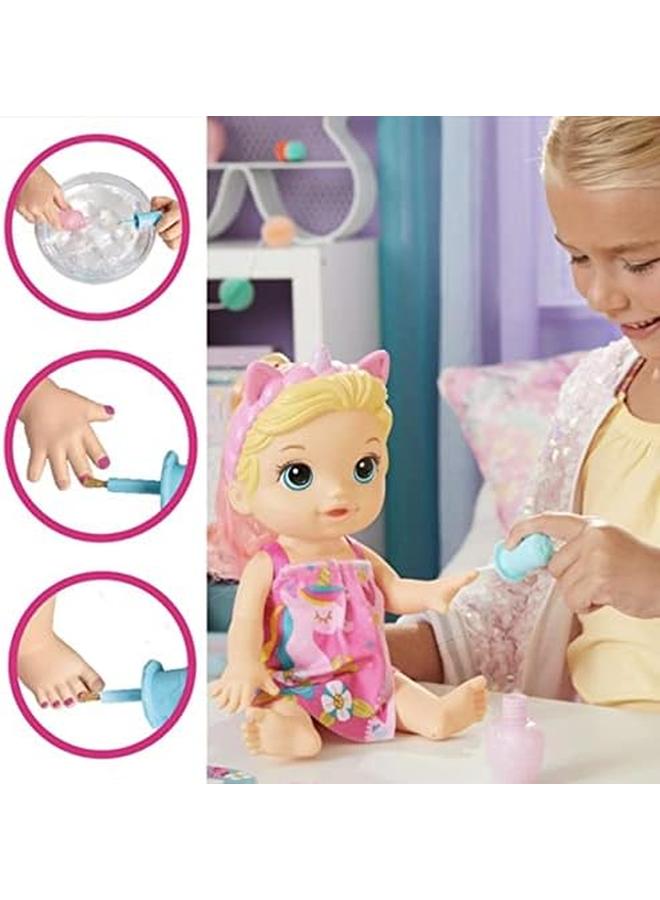 Baby Alive Glam Spa Baby Doll Unicorn Blonde Hair - Image 3