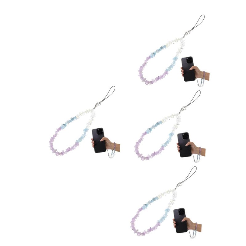 Natural Crystal Beaded Phone Strap Elegant Mobile Phone Hanging Chain 3 Pack - Image 2