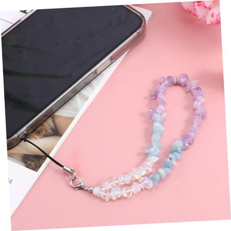 Natural Crystal Beaded Phone Strap Elegant Mobile Phone Hanging Chain 3 Pack - Image 3