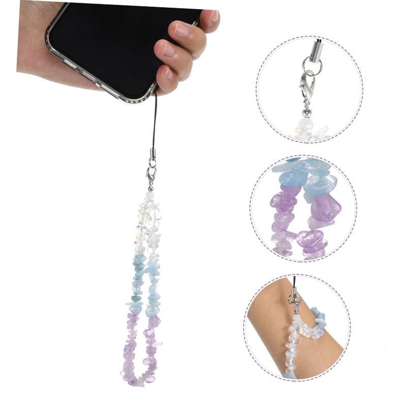 Natural Crystal Beaded Phone Strap Elegant Mobile Phone Hanging Chain 3 Pack - Image 4