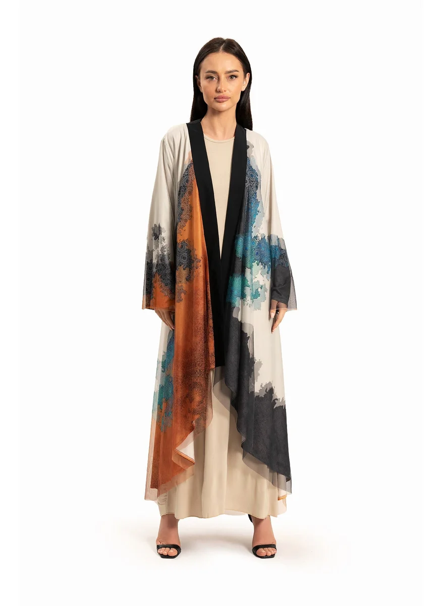وي كرييت Women Beige with Multicolor Abstract Motif Kaftan By WECRE8